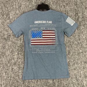 Nine Line Shirt Womens S Gray American Flag USA Old Glory Military‎ Responder